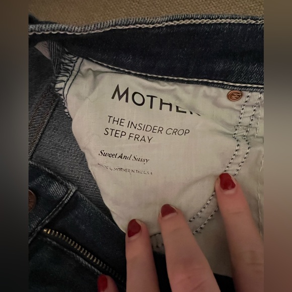 Mother The Insider Crop Step Fray Jeans in Sweet and Sassy medium denim - Picture 9 of 9